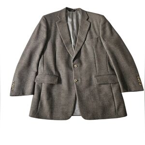 PAUL STUART Black & Tan Plaid Wool Jacket | SZ 44R